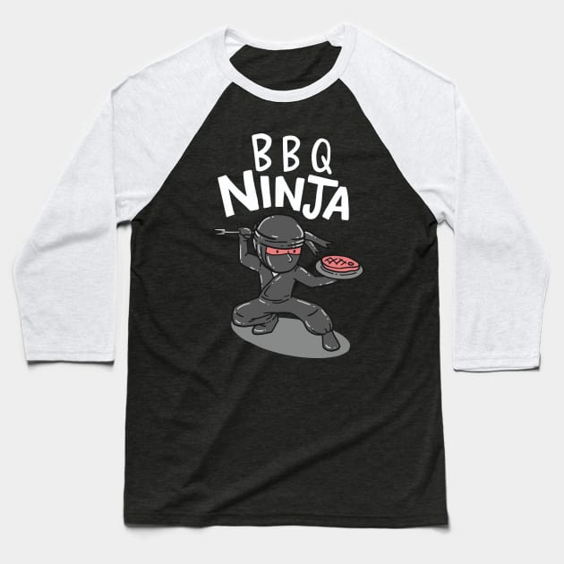 BBQ Ninja - Funny Grill Master Gift Baseball T-Shirt by Shirtbubble